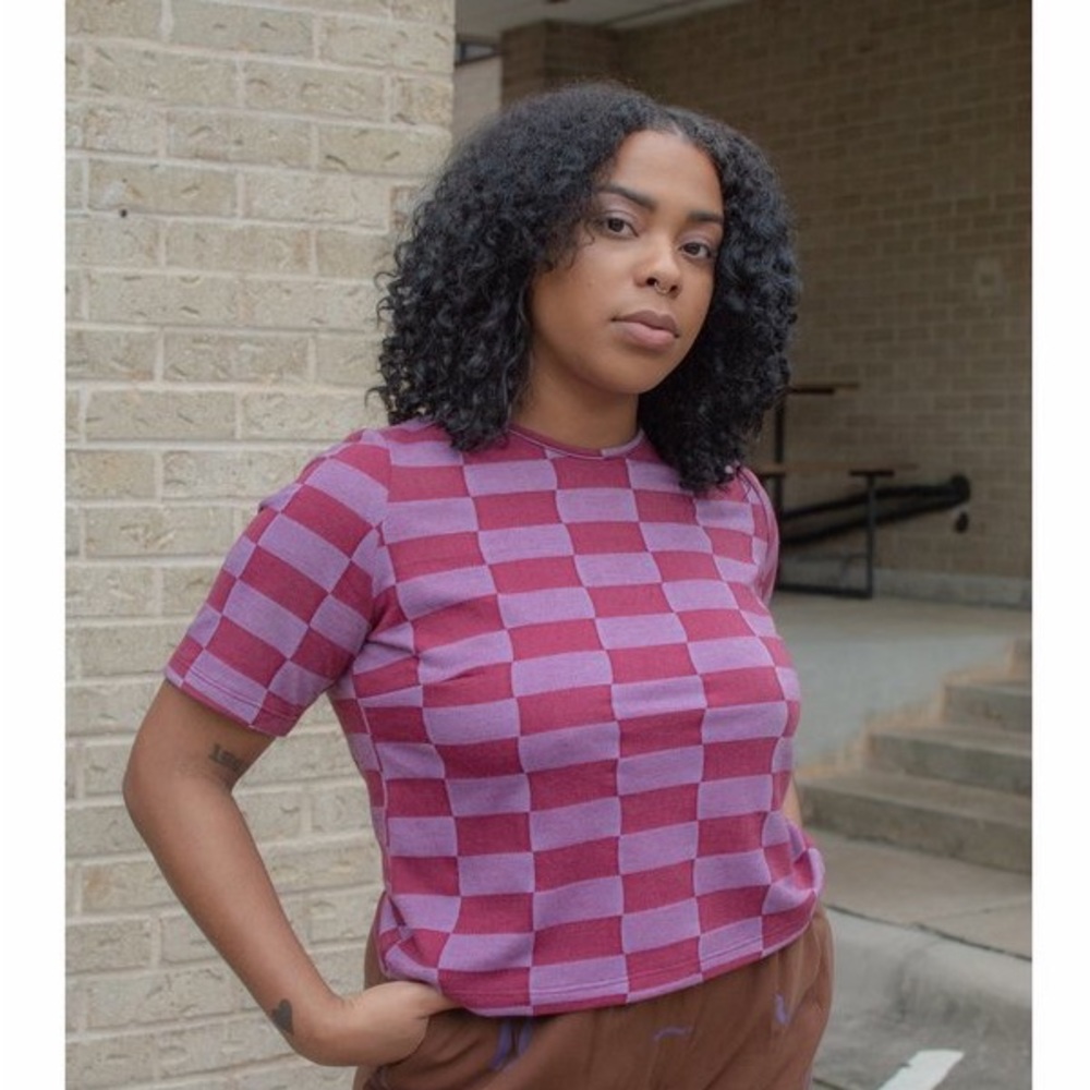 Dusen Dusen Check Knit Tee